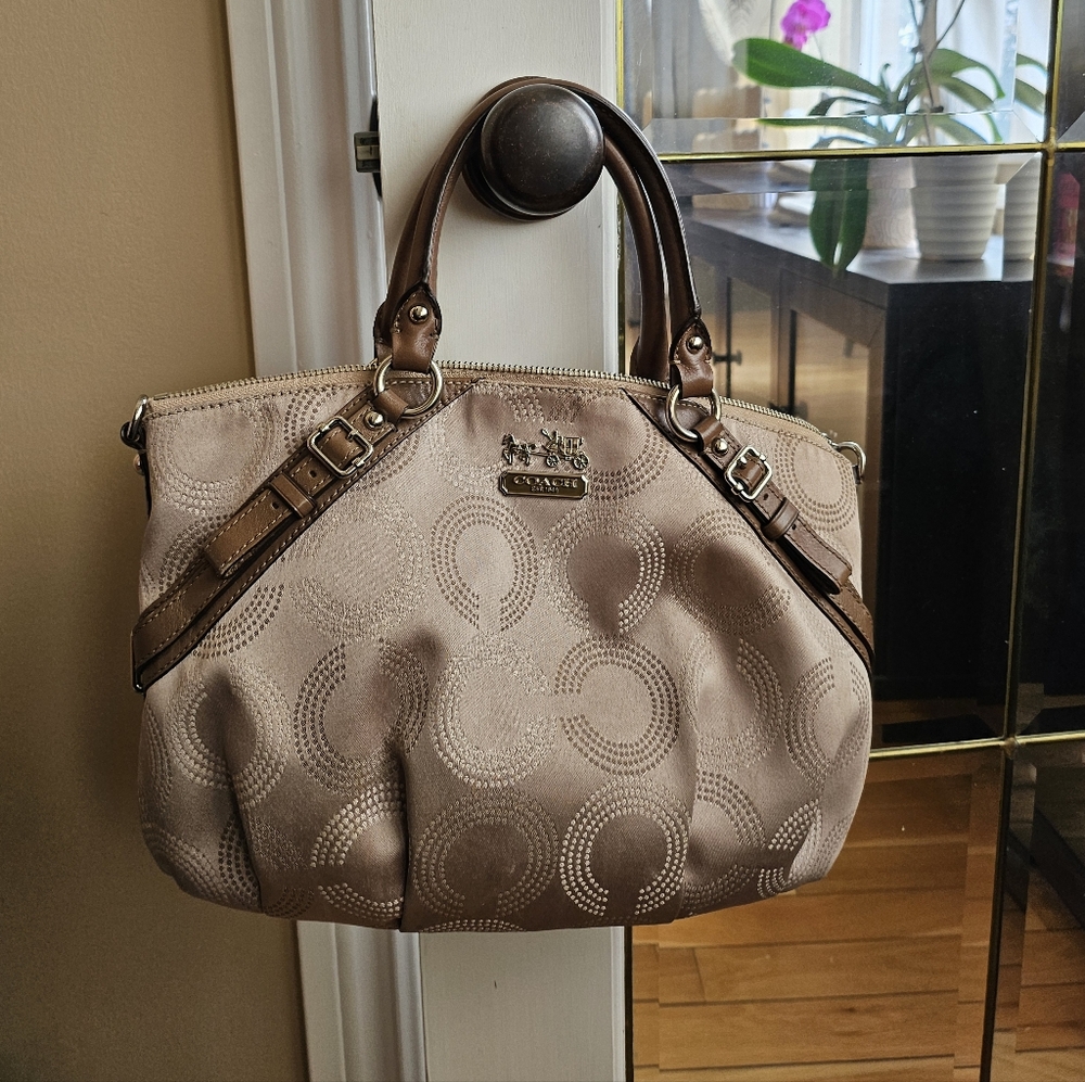 Coach Beige and Brown Women's Handbag - Picture 6 of 8